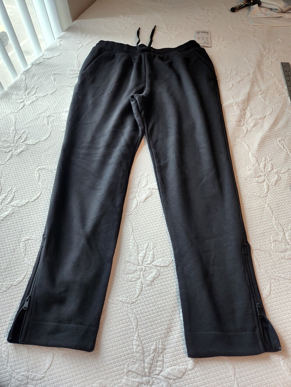 Athleta Black Women's Track Pants with Ankle Zips